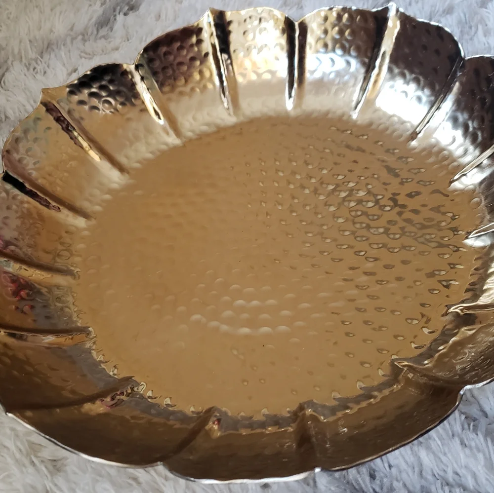 NWT Pier 1 Golden Flower Large Decorative Platter